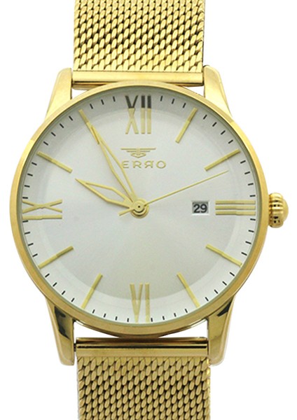 Ferro Altın Renk Hasır Kordonlu Erkek Kol SAATITH-F11182C-B