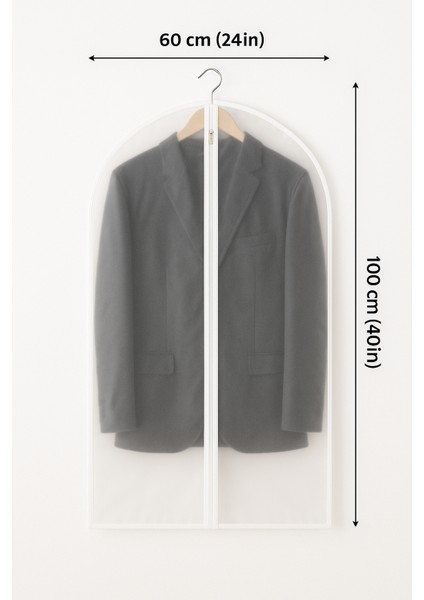 8’li Elbise Kılıfı Seti – 60×100 cm Şeffaf Fermuarlı, Toz ve Nem Koruyucu Kılıf modelleri