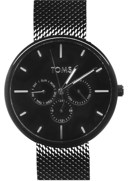 Toms Siyah Renk Hasır Kordonlu Erkek Kol Saati TH-TM1844C-1065-A3
