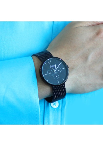 Toms Siyah Renk Hasır Kordonlu Erkek Kol Saati TH-TM1844C-1065-A3 modelleri