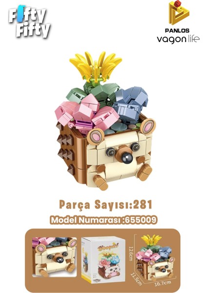 Panlos Mini Potted Plant Serisi Ayı Figürü 281 Parça Oyuncak Yapım Seti -FFP655009