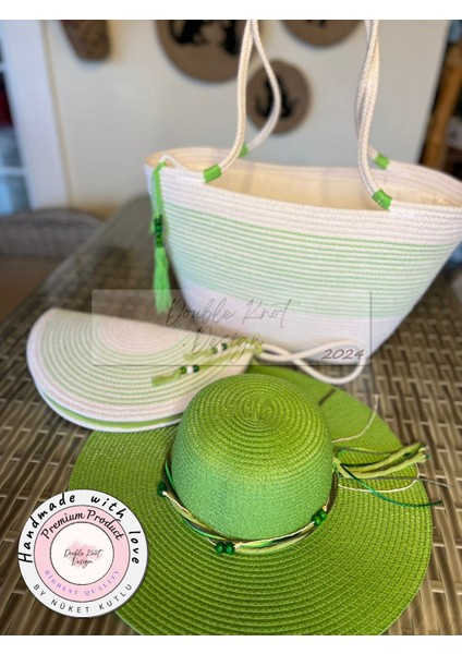 Vero 3lü Takım Plaj Çantası , El Çantası Clutch, Şapka, Totebag,çanta, Yazlık, Hediyelik, fiyatları