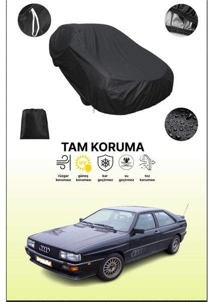 Siyah Audi Quattro 1980 - 1991 Uyumlu Araba Brandası, Koruyucu Örtü, Oto Branda