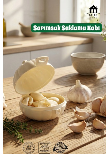 Pratik Sarımsak Saklama Kabı – Soyulmuş Diş Sarımsak Kutusu – Koku Hapsetme Özelliği, Bpa Içermez