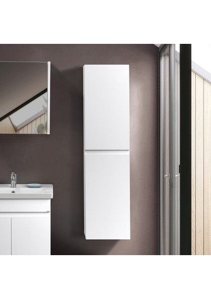 Venna 140 cm Beyaz %100 Mdf Banyo Boy Dolabı