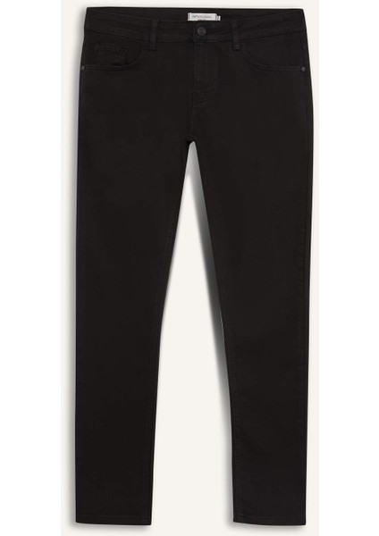 Carlo Skinny Fit Solmayan Renk Ekstra Dar Kalıp Normal Bel Ekstra Dar Paça Siyah Jean Pantolon R8763AZ25SP