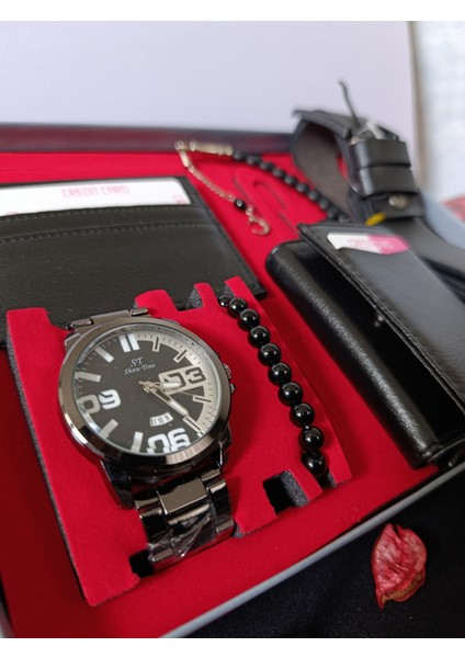 siyah renk erkek kol saati set fiyatları