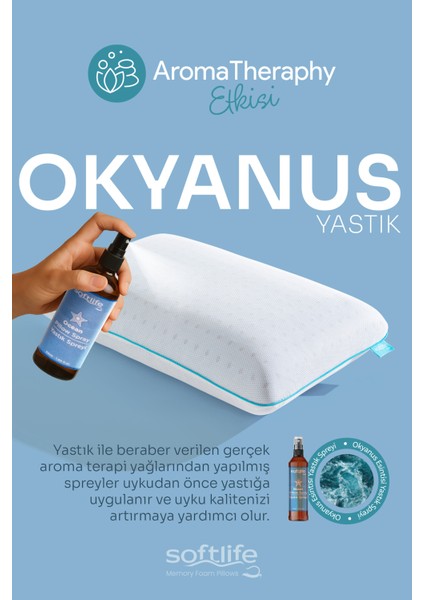 Aroma Therapy Okyanus Esintisi Visco Yastık ve Yastık Spreyi 60x40x15cm
