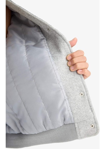 Kız Çocuk Kolej Yaka Sırt Baskılı Bomber Mont E7027A825AU