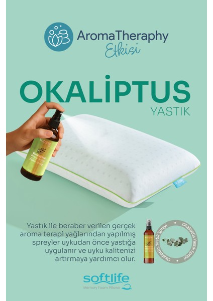 Aroma Therapy Okaliptüs Visco Yastık ve Yastık Spreyi 60x40x15cm