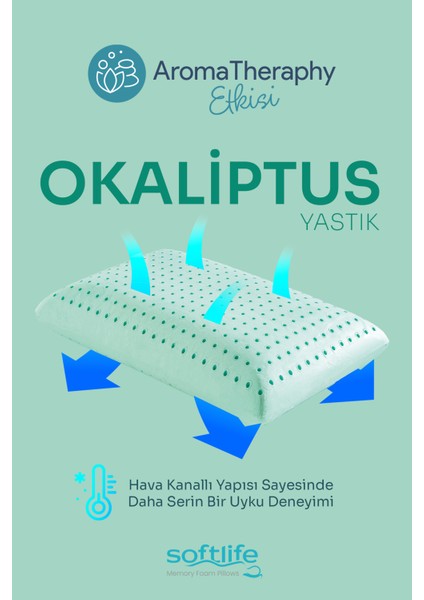 Aroma Therapy Okaliptüs Visco Yastık ve Yastık Spreyi 60x40x15cm fırsatları