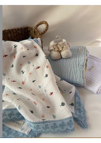 Organik 3’lü Set Müslin Örtü ve Pike Seti | %100 Pamuk, Oeko-Tex® Sertifikalı fiyatları