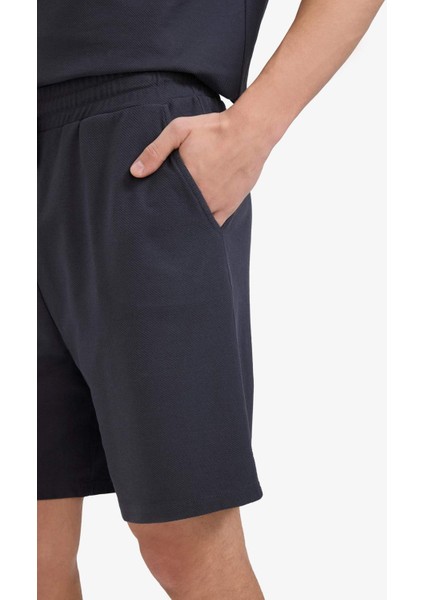 %100 Pamuk Relax Fit Twill Dokulu Cepli Şort