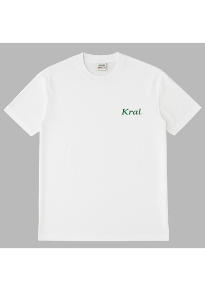 Kişiye Özel Nakışlı Yakası Biyeli Kısa Kollu Bisiklet Yaka Premium Beyaz Oversize Tişört 2xl