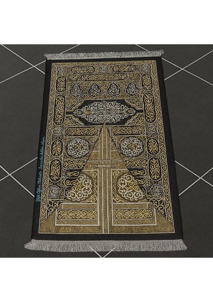 Zarif Kutulu Kişiye Özel Nakış Işlemeli Kabe Kapısı Motifli Tesbih Hediyeli Siyah Hediyelik Seccade fırsatları