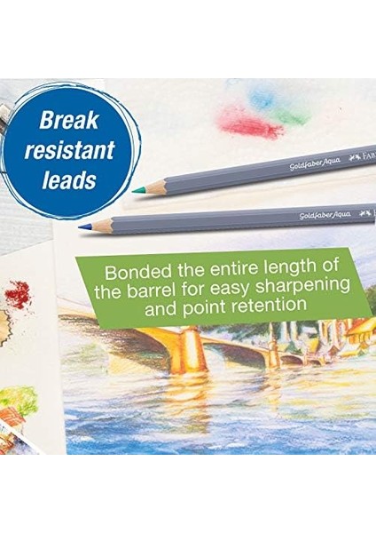 Goldfaber Aqua Boya Kalemi Hediye Seti 36 Lı, 12 Pastel ve 24 Klasik Renk, Yüksek Pigmentli, Suya Dayanıklı, Metal Kutu fiyatları