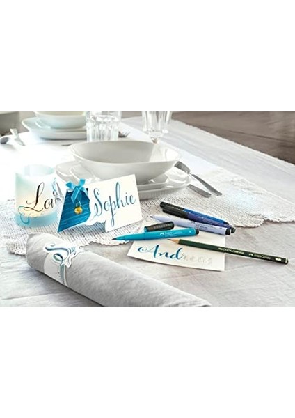 Pen Kaligrafi Seti 8 Li, Siyah Gri Tonları, 4 Uç Tipi (B, S, 1.5), Kalemtraş ve B Derece Kurşun Kalem Hediyeli