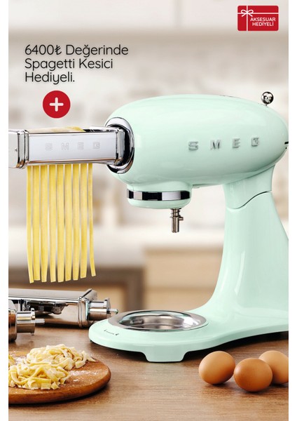 50's Style Retro 4.8lt Pastel Green Full Body Stand Mikser SMF03PGEU