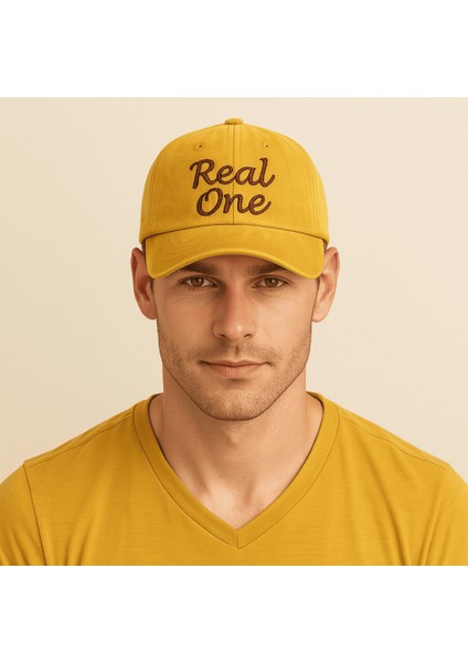 Isme Özel Nakışlı Sarı Vintage Stil Eskitme Kumaş Ayarlanabilir Unisex Beyzbol Şapkası fiyatları