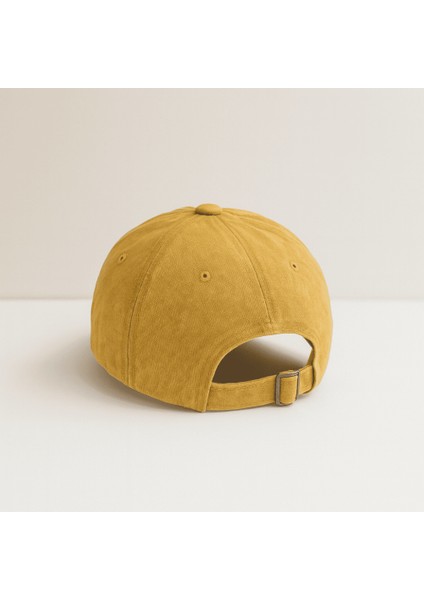 Isme Özel Nakışlı Sarı Vintage Stil Eskitme Kumaş Ayarlanabilir Unisex Beyzbol Şapkası indirimleri