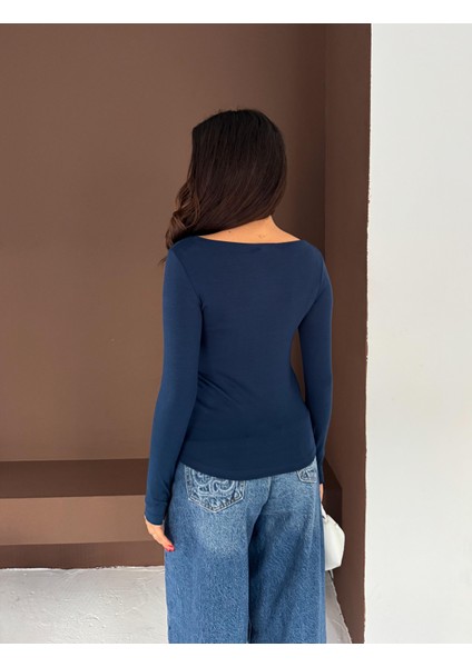 Kadın Kayık Yaka Parmak Geçmeli Uzun Kollu Full Likralı Pamuk Viskon Buzzy Body Tişort fiyatları