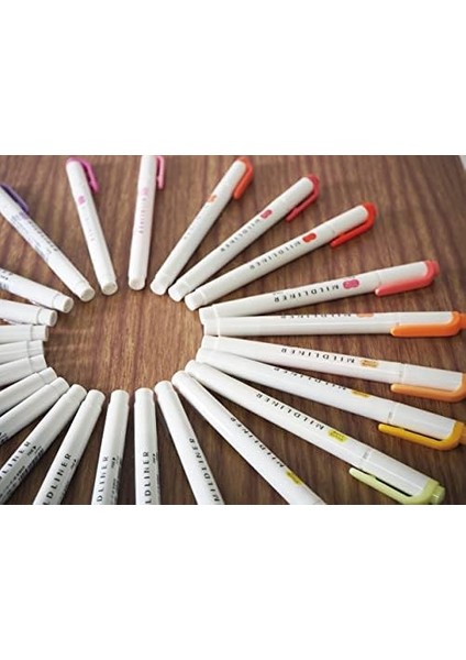 Mıldlıner Çift Uçlu Fosforlu Kalem 25 Renk Özel Plastık Kutuda