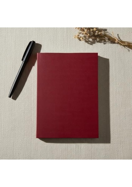 Kareli Not Defteri - 64 Yaprak, 90 gr Ivory Kağıt, Amerikan Ciltli Not Defteri, Ofis ve Günlük Kullanım Için Ideal (Bordo, A5 (14,8cm x 21CM))