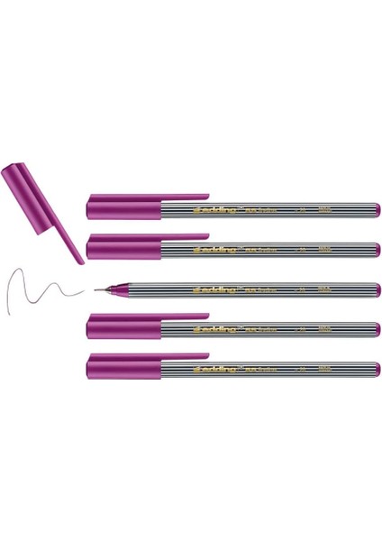 Edding 55 - Koyu Pembe - 5 Kalem - 0,3 mm Uç