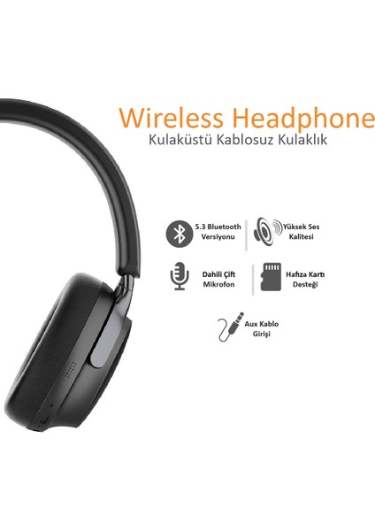 Orca Kulak Üstü Bluetooth Kulaklık — iPhone 17 Pro Max / 16 / 16 Pro Max (Kesintisiz Performans) fırsatları