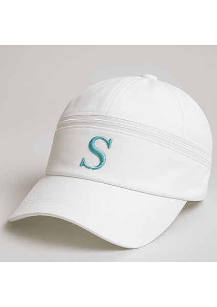 Isme Özel Harf Nakışlı Beyaz Mikro Kumaş Ayarlanabilir Unisex Tenis Şapkası