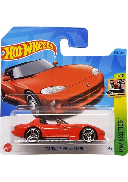 - 92 Dodge Viper Rt/10 - Hw Exotics 9/10 - HKG71 - Kısa Kart - Kırmızı - Mattel 2023 modelleri