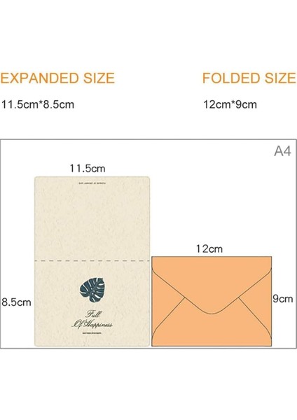 Zarf Tebrik Kartı, 12 Parça Brown Paper, Yapışkanlı Kapama Stickerları ile Birlikte, Vintage Tasarım, Mektup ve Özel Günler Için Şık Tebrik Kartları Seti