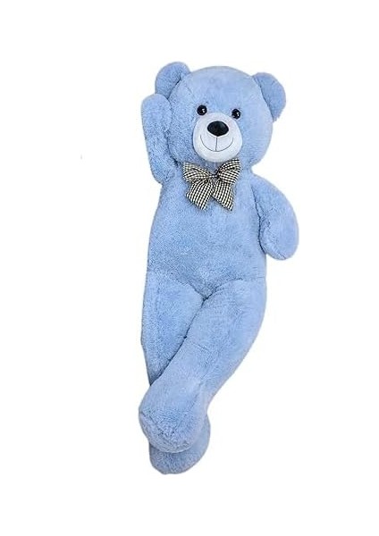 80 cm Papyonlu Sevimli Peluş Şaşkın Ayı - Sevgiliye Özel Hediye Açık Mavi