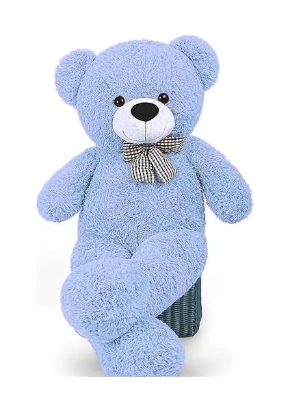 80 cm Papyonlu Sevimli Peluş Şaşkın Ayı - Sevgiliye Özel Hediye Açık Mavi fiyatları