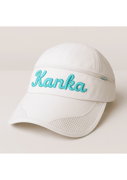 Isme Özel Nakışlı Beyaz Mikro Kumaş Ayarlanabilir Unisex Tenis Şapkası
