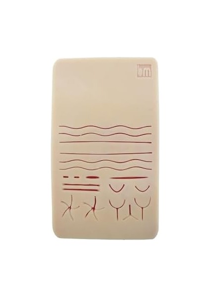 Edulaparoskopi Silikon Dikiş Pedi 19X9 cm 7 mm Küçük Boy Eğitim Matı Simülasyon Amaçlı Dikiş Pedi