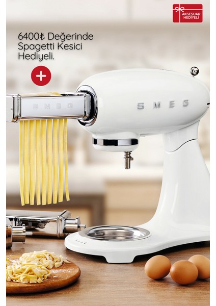 SMF03WHEU Retro 4.8 Litre Beyaz Stand Mikser