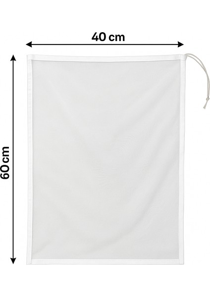3’lü Çamaşır Filesi Seti 40×60 cm – Ayakkabı ve Çamaşırlar Için Dayanıklı Yıkama Filesi – Ipli Büzgülü File Torba