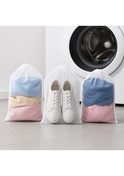 3’lü Çamaşır Filesi Seti 40×60 cm – Ayakkabı ve Çamaşırlar Için Dayanıklı Yıkama Filesi – Ipli Büzgülü File Torba modelleri