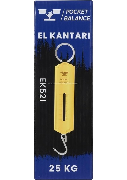 El Kantarı, 25 kg Kapasiteli, Metal Gövdeli, Sarı Levhalı, Taşınabilir, Et Taşıma, Balık Avı Için, Hassas Tartı, Askı Kancalı, Balance, EK521