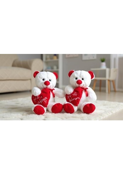 "seni Seviyorum" Mesajlı Peluş Ayıcık 45CM | Yıl Dönümü ve Sevgililer Günü Için Romantik Hediye | Kalp Nakışlı, Sevgi Dolu Öğretmenler Günü Hediyesi modelleri