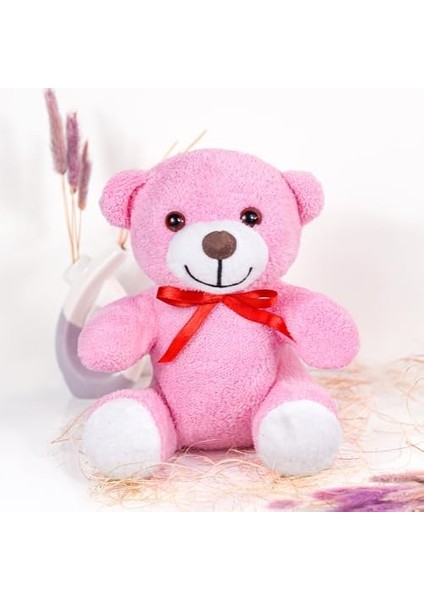 20-25 cm Papyonlu Pelüş, 20 Cm, Yumuşak, Sevgiliye Hediye,ayı,peluş Ayıcık,plush Toys,oturan Ayı,ofis Hediyesi,renkli Ayıcık (Pembe)