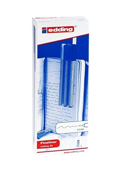 Edding E-55 10 Adet Yuvarlak Uçlu, Atramente Işleminden Geçmiş Metal 0,5 mm