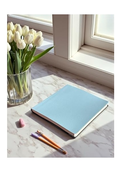 Defter, Noktalı Not Defteri - Pu Deri Not Defteri - 16,5X16,5 Cm, 96 Yaprak (192 Sayfa), 90 gr Ivory Kağıt, Esnek Kapak, Ofis ve Kırtasiye (Buz Mavi) fiyatları