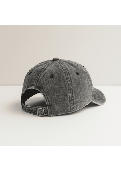 Isme Özel Nakışlı Siyah Vintage Stil Eskitme Kumaş Ayarlanabilir Unisex Beyzbol Şapkası indirimleri