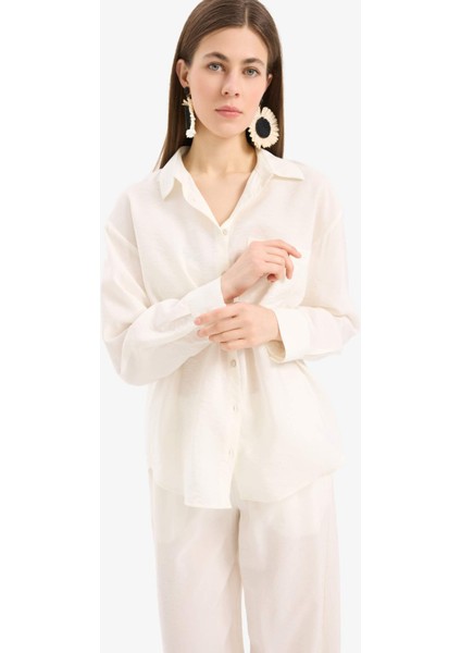 Regular Fit Plaj Gömleği-Fall in Love