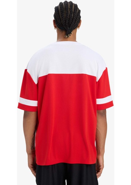 Fit Hızlı Kuruyan Oversize Geniş Kalıp Bisiklet Yaka Baskılı Sporcu Kısa Kollu Tişört