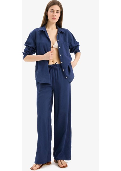 Regular Fit Beli Lastikli Plaj Pantolonu-Fall in Love