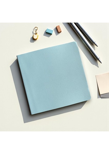 Defter, Noktalı Not Defteri - Pu Deri Not Defteri - 16,5X16,5 Cm, 96 Yaprak (192 Sayfa), 90 gr Ivory Kağıt, Esnek Kapak, Ofis ve Kırtasiye (Buz Mavi) modelleri