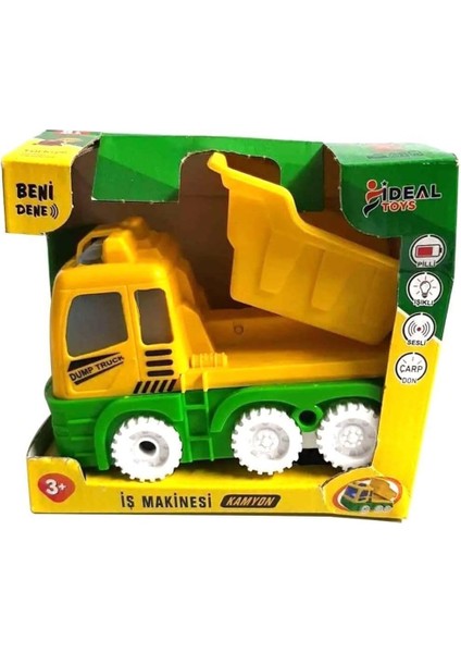 Pilli Sesli Işıklı Sensörlü Kamyon Iş Makinası